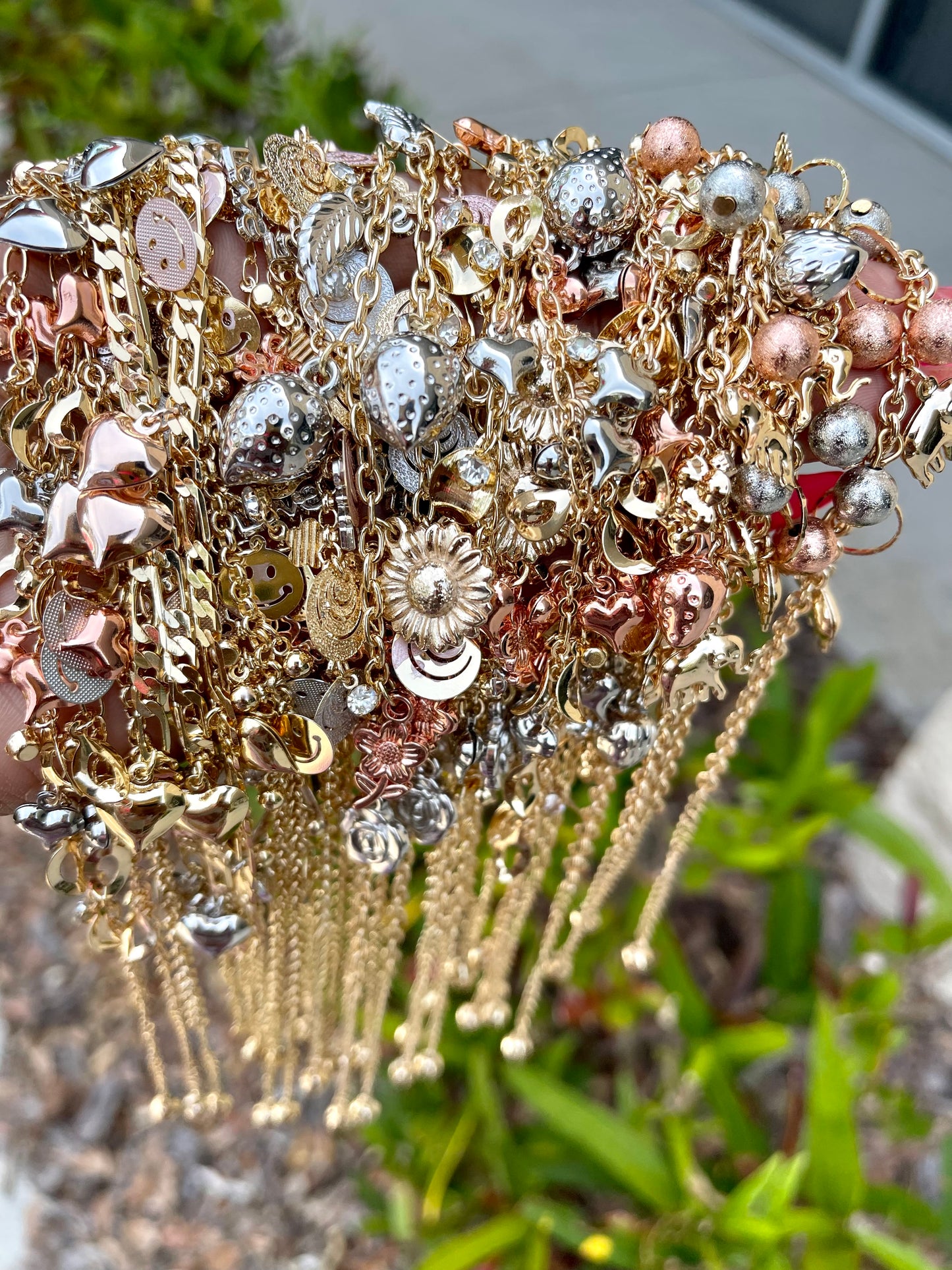 Spring TriTone Charm Anklets