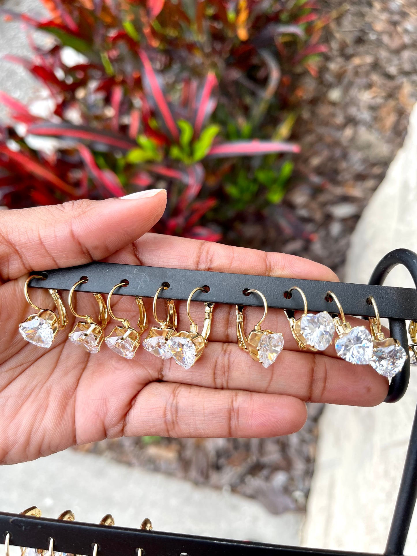 CZ Heart Oprah Earrings