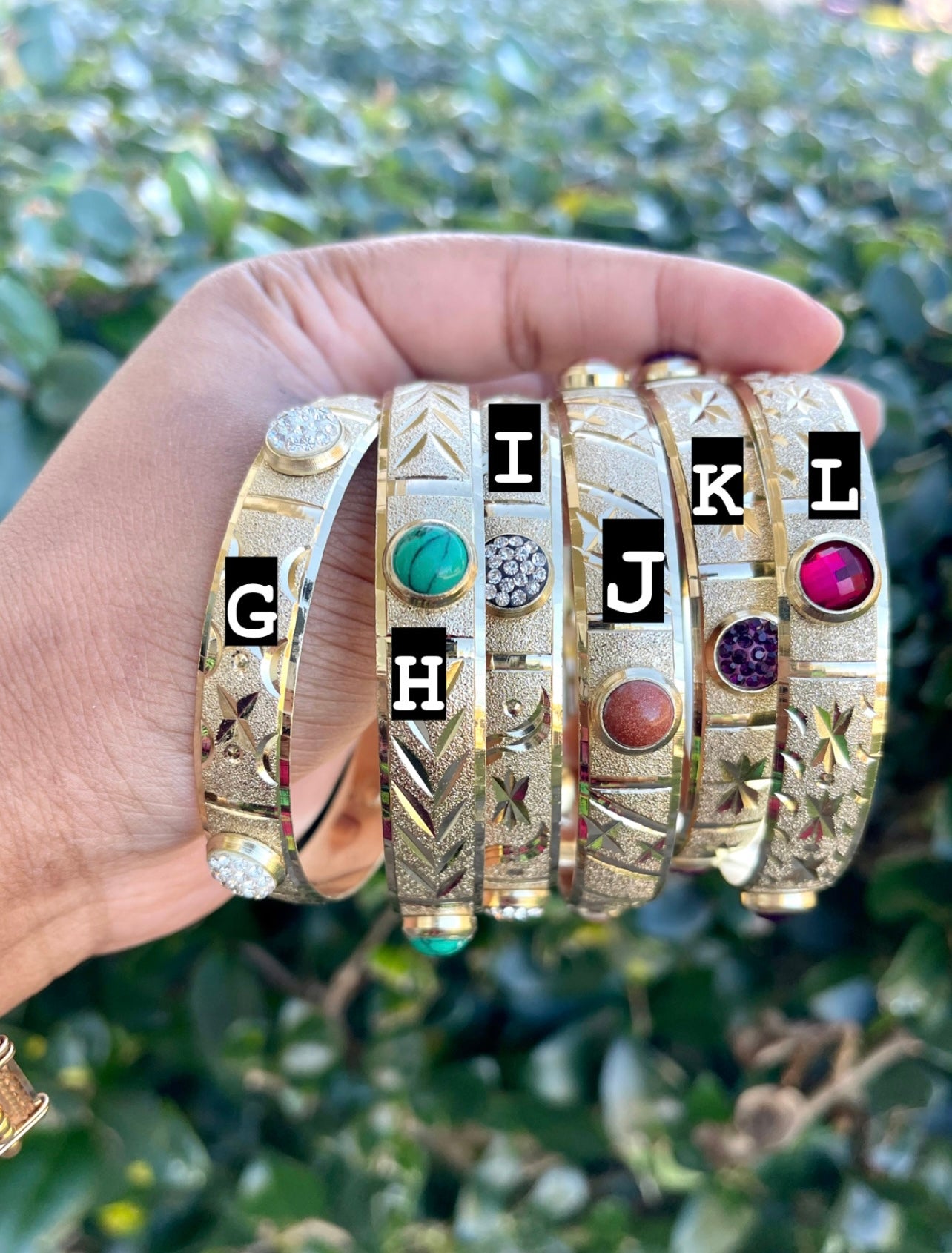 Colored Stone Bangles