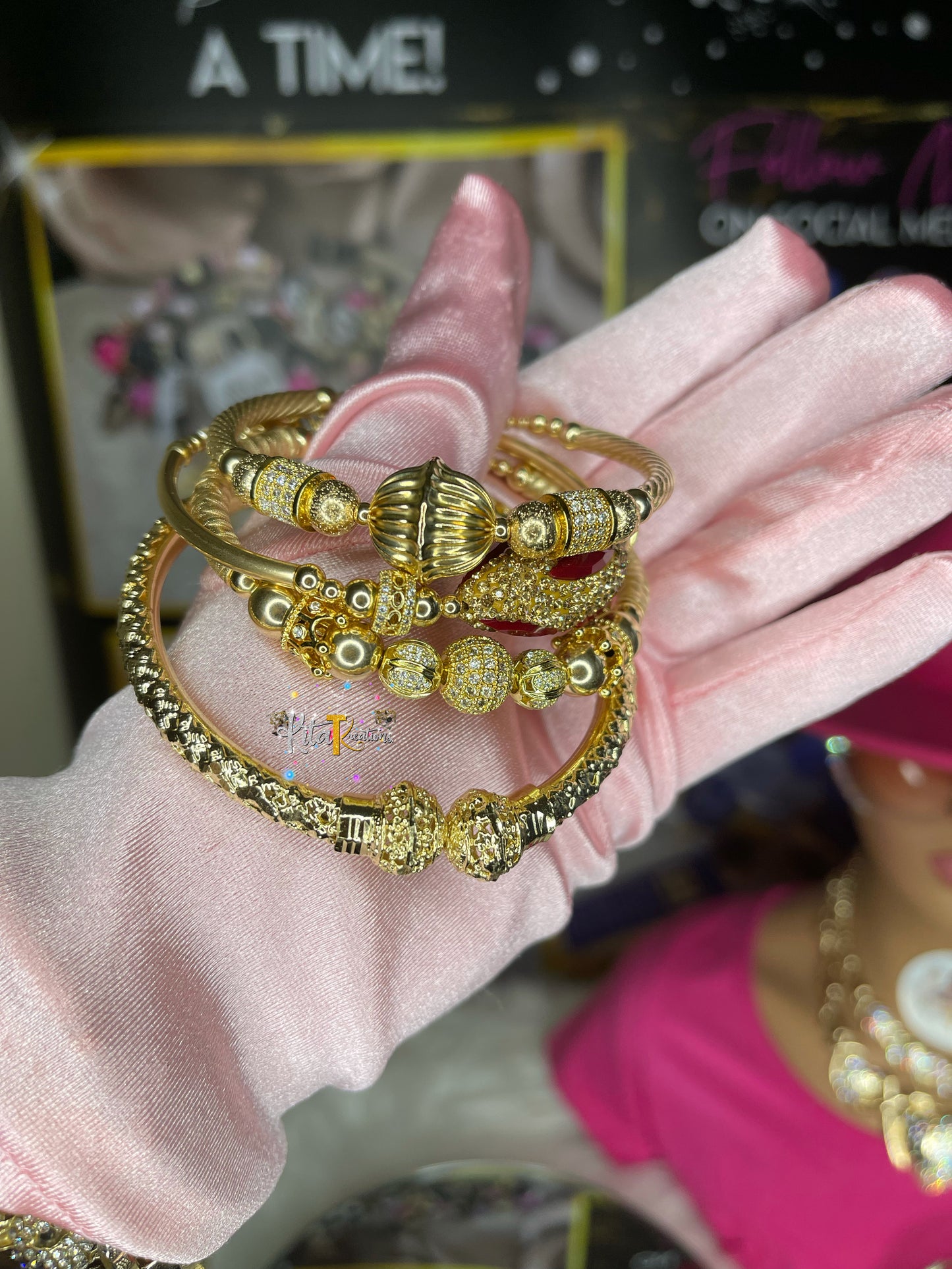14K Beaded Bracelets…4pc Set
